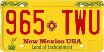 NM license plate 965TWU