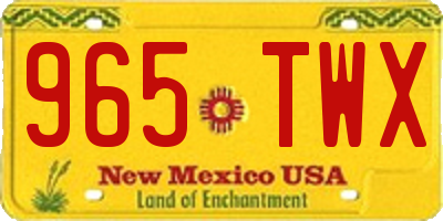 NM license plate 965TWX