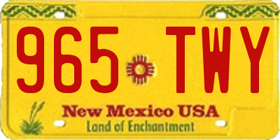 NM license plate 965TWY