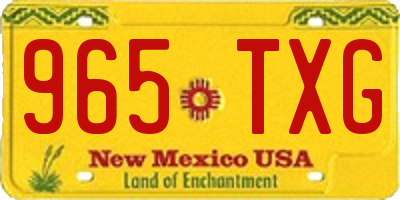 NM license plate 965TXG
