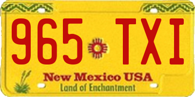 NM license plate 965TXI