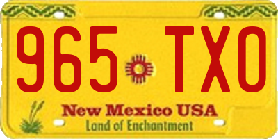 NM license plate 965TXO
