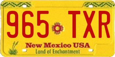 NM license plate 965TXR