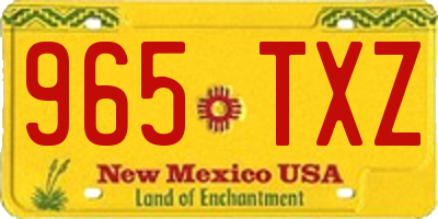 NM license plate 965TXZ