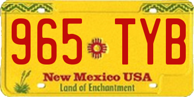 NM license plate 965TYB