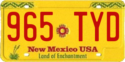 NM license plate 965TYD