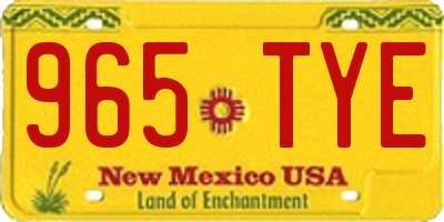 NM license plate 965TYE