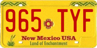 NM license plate 965TYF