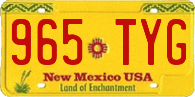 NM license plate 965TYG