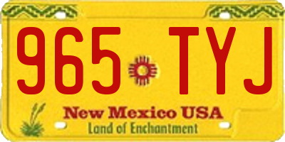 NM license plate 965TYJ