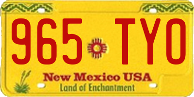 NM license plate 965TYO