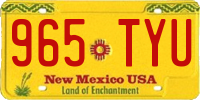 NM license plate 965TYU
