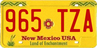 NM license plate 965TZA