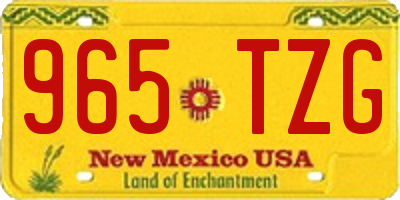 NM license plate 965TZG