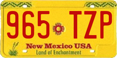 NM license plate 965TZP