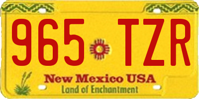 NM license plate 965TZR