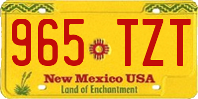 NM license plate 965TZT