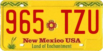 NM license plate 965TZU