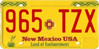 NM license plate 965TZX