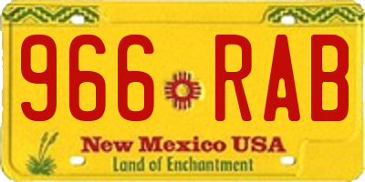 NM license plate 966RAB