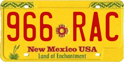 NM license plate 966RAC