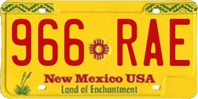 NM license plate 966RAE