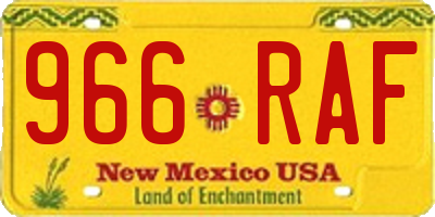 NM license plate 966RAF