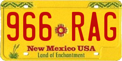 NM license plate 966RAG