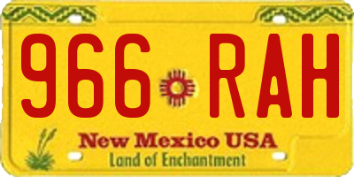 NM license plate 966RAH