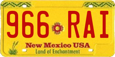 NM license plate 966RAI