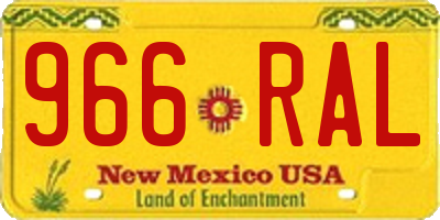 NM license plate 966RAL