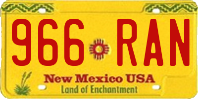 NM license plate 966RAN