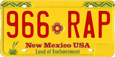 NM license plate 966RAP