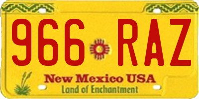 NM license plate 966RAZ