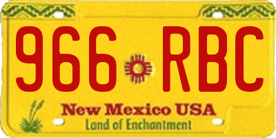 NM license plate 966RBC