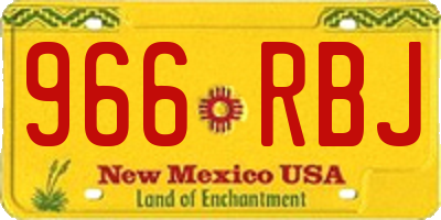 NM license plate 966RBJ
