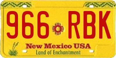 NM license plate 966RBK