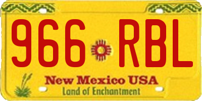 NM license plate 966RBL