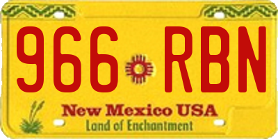 NM license plate 966RBN