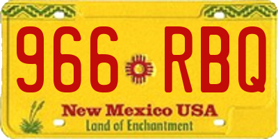 NM license plate 966RBQ