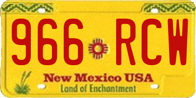 NM license plate 966RCW