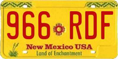 NM license plate 966RDF
