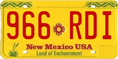 NM license plate 966RDI