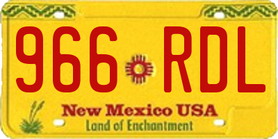 NM license plate 966RDL