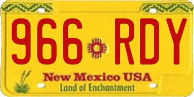 NM license plate 966RDY