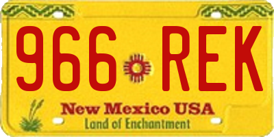 NM license plate 966REK