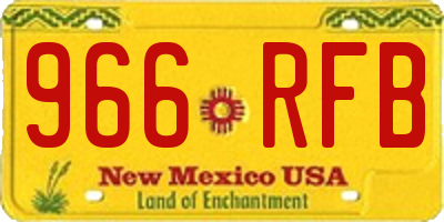 NM license plate 966RFB