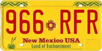 NM license plate 966RFR