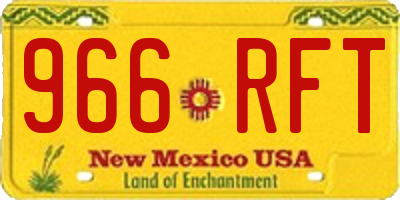 NM license plate 966RFT