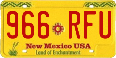 NM license plate 966RFU